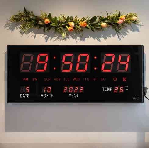 Led Wall Digtal Alarm Clock With Calendar